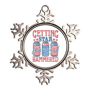 Getting Star Spangled Hammered 4th Of July Retro Style Beer Gift Metallic Star Ornament