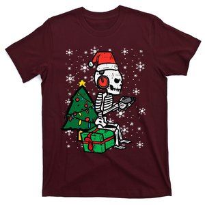 Gamer Skeleton Santa Christmas Gaming T-Shirt