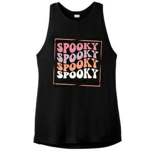 Groovy Spooky Season Retro Spooky Vibes Halloween Gift Ladies PosiCharge Tri-Blend Wicking Tank