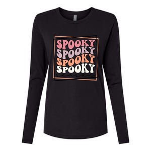 Groovy Spooky Season Retro Spooky Vibes Halloween Gift Womens Cotton Relaxed Long Sleeve T-Shirt