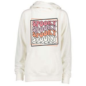 Groovy Spooky Season Retro Spooky Vibes Halloween Gift Womens Funnel Neck Pullover Hood