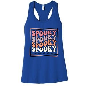 Groovy Spooky Season Retro Spooky Vibes Halloween Gift Women's Racerback Tank