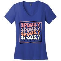 Groovy Spooky Season Retro Spooky Vibes Halloween Gift Women's V-Neck T-Shirt