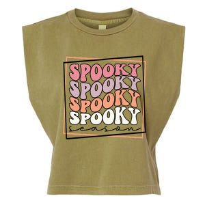 Groovy Spooky Season Retro Spooky Vibes Halloween Gift Garment-Dyed Women's Muscle Tee