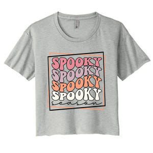 Groovy Spooky Season Retro Spooky Vibes Halloween Gift Women's Crop Top Tee