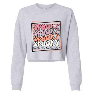 Groovy Spooky Season Retro Spooky Vibes Halloween Gift Cropped Pullover Crew