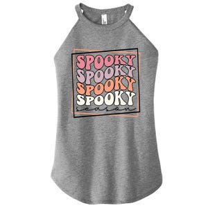 Groovy Spooky Season Retro Spooky Vibes Halloween Gift Women's Perfect Tri Rocker Tank