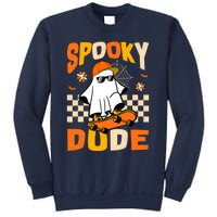 Ghost Skateboard Spooky Dude Groovy Halloween Boo Boy Sweatshirt