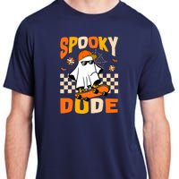 Ghost Skateboard Spooky Dude Groovy Halloween Boo Boy Adult ChromaSoft Performance T-Shirt