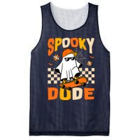 Ghost Skateboard Spooky Dude Groovy Halloween Boo Boy Mesh Reversible Basketball Jersey Tank