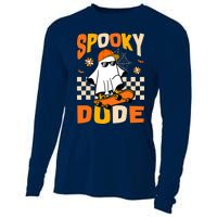 Ghost Skateboard Spooky Dude Groovy Halloween Boo Boy Cooling Performance Long Sleeve Crew