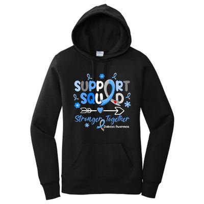 Groovy Support Squad Blue Ribbon Diabetes Awareness Women's Pullover Hoodie