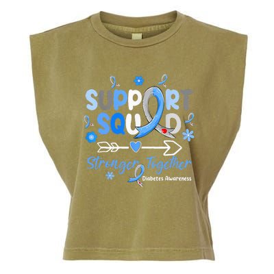 Groovy Support Squad Blue Ribbon Diabetes Awareness Garment-Dyed Women's Muscle Tee