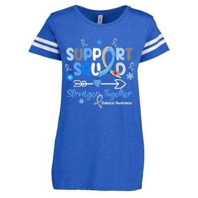 Groovy Support Squad Blue Ribbon Diabetes Awareness Enza Ladies Jersey Football T-Shirt