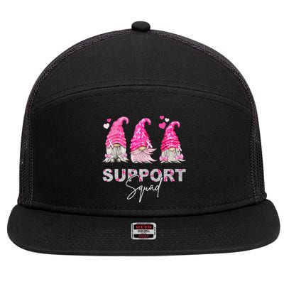Gnome Support Squad Breast Cancer 7 Panel Mesh Trucker Snapback Hat