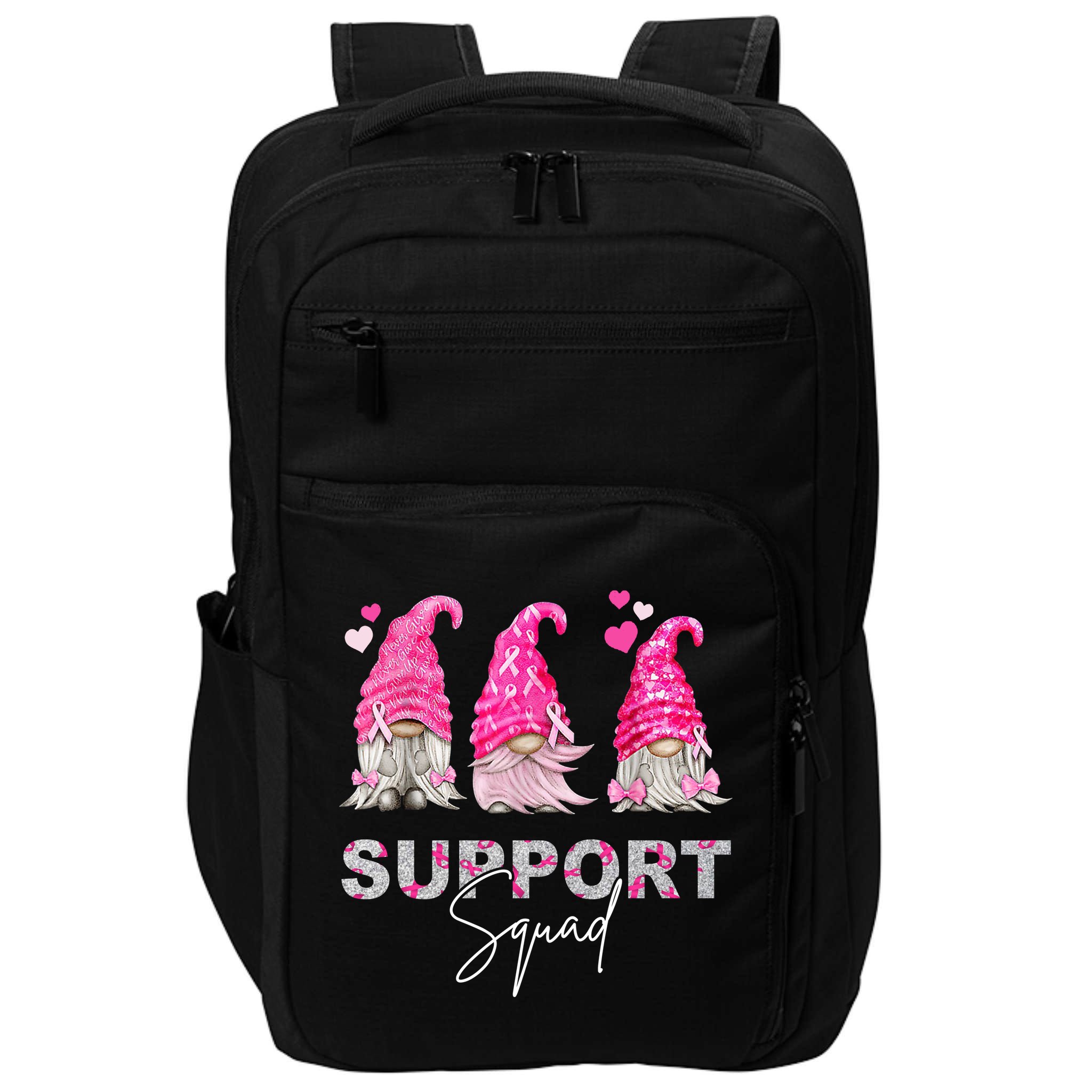 Gnome Support Squad Breast Cancer Impact Tech Backpack