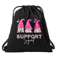 Gnome Support Squad Breast Cancer Drawstring Bag