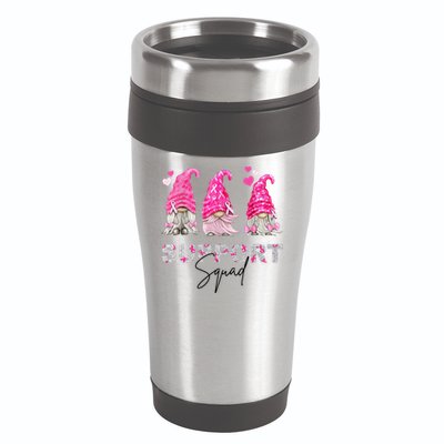 Gnome Support Squad Breast Cancer 16oz Travel Tumbler