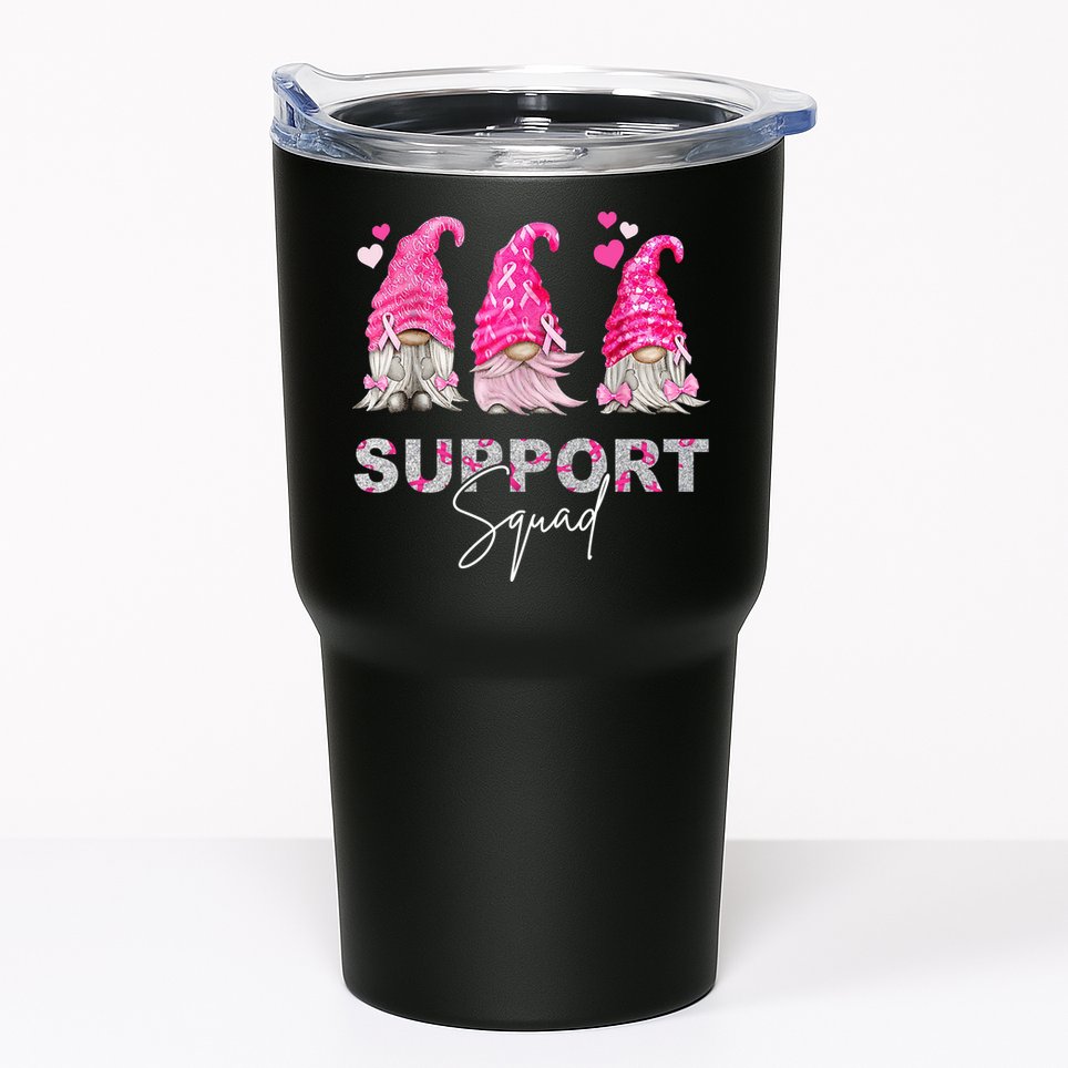 Gnome Support Squad Breast Cancer Tumbler
