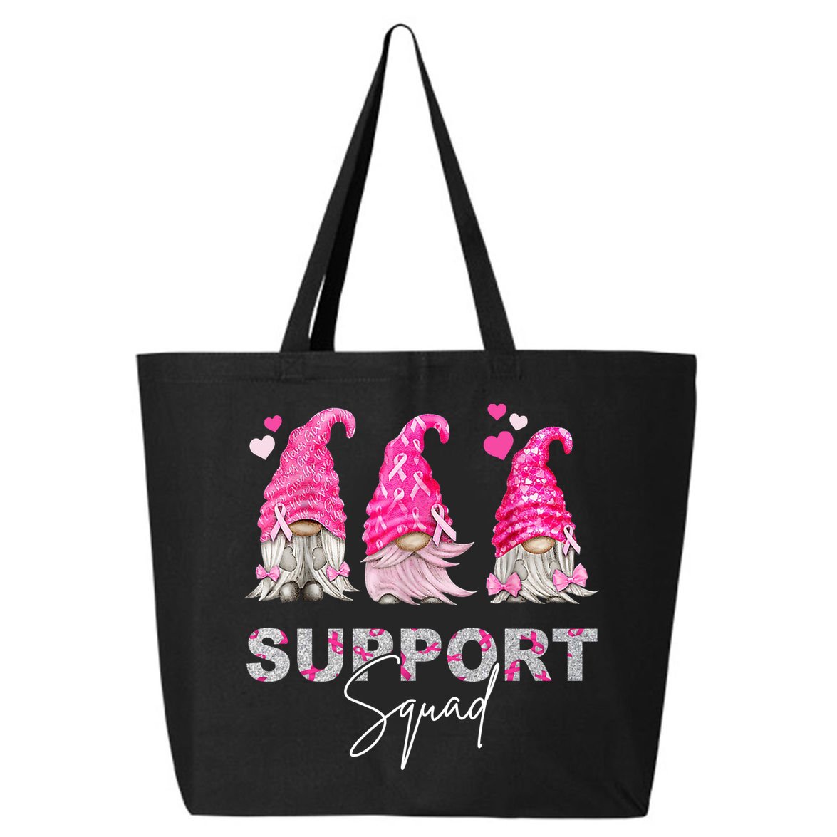 Gnome Support Squad Breast Cancer 25L Jumbo Tote