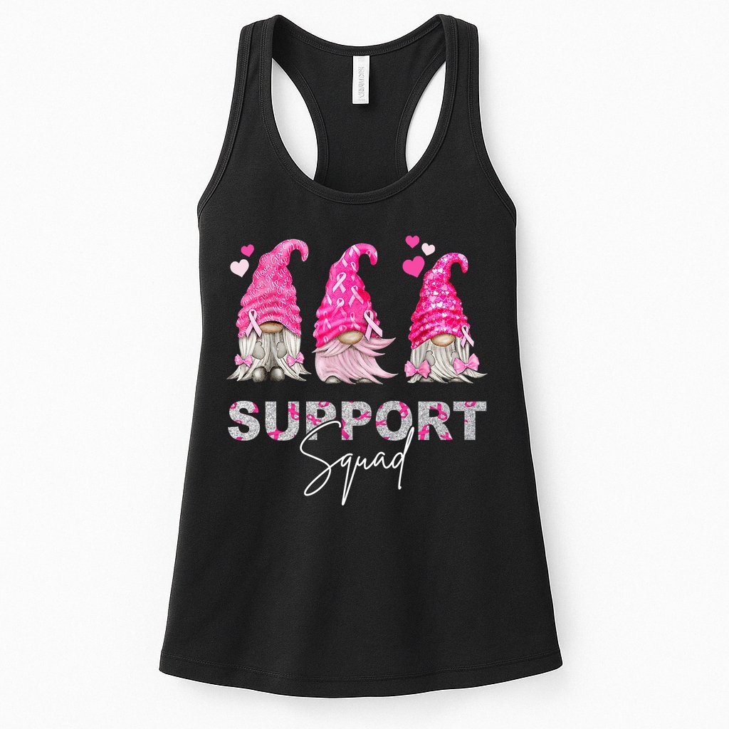 Gnome Support Squad Breast Cancer Womens Tank Top