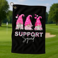 Gnome Support Squad Breast Cancer Golf Towel