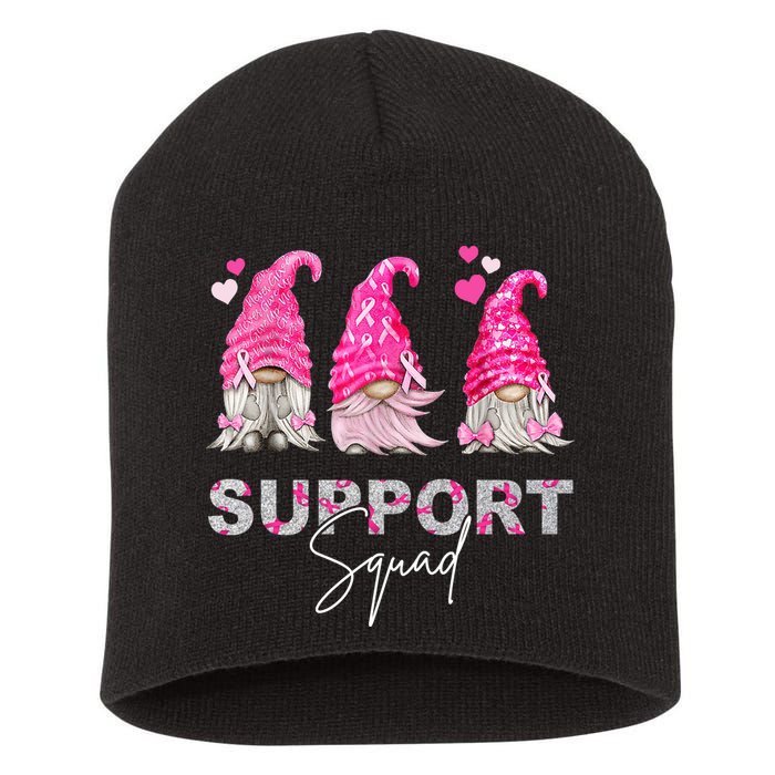 Gnome Support Squad Breast Cancer Short Acrylic Beanie