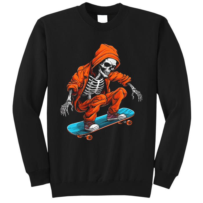 Ghost Skeleton Skater Cap Skateboard Halloween Skull Sweatshirt