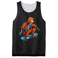 Ghost Skeleton Skater Cap Skateboard Halloween Skull Mesh Reversible Basketball Jersey Tank