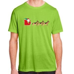 Ger Sheperd Santa Christmas Sleigh Ger Sheperd Xmas Funny Gift Adult ChromaSoft Performance T-Shirt