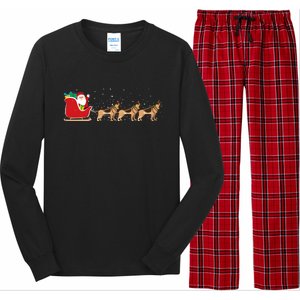 Ger Sheperd Santa Christmas Sleigh Ger Sheperd Xmas Funny Gift Long Sleeve Pajama Set