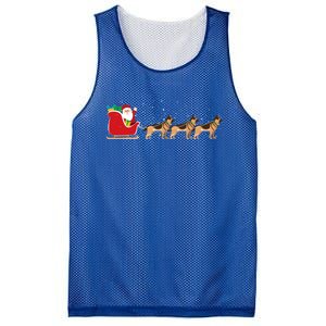 Ger Sheperd Santa Christmas Sleigh Ger Sheperd Xmas Funny Gift Mesh Reversible Basketball Jersey Tank