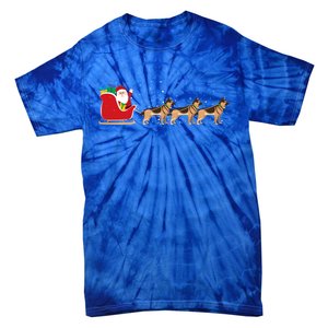 Ger Sheperd Santa Christmas Sleigh Ger Sheperd Xmas Funny Gift Tie-Dye T-Shirt