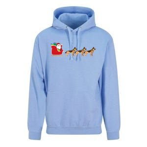 Ger Sheperd Santa Christmas Sleigh Ger Sheperd Xmas Funny Gift Unisex Surf Hoodie