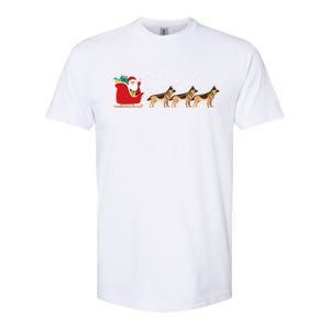 Ger Sheperd Santa Christmas Sleigh Ger Sheperd Xmas Funny Gift Softstyle CVC T-Shirt