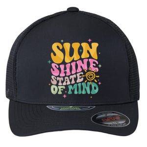 Groovy Sunshine State Of Mind Summer Break Vacation Flexfit Unipanel Trucker Cap