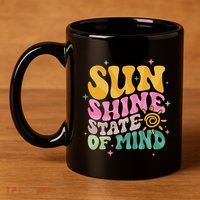 Groovy Sunshine State Of Mind Summer Break Vacation 11oz C Handle Ceramic Mug