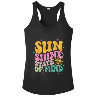 Groovy Sunshine State Of Mind Summer Break Vacation Ladies PosiCharge Competitor Racerback Tank