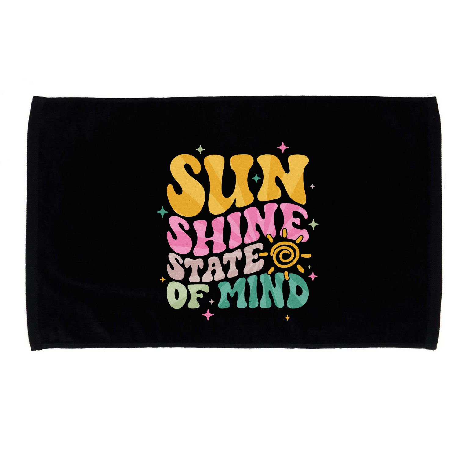 Groovy Sunshine State Of Mind Summer Break Vacation Microfiber Hand Towel