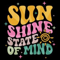 Groovy Sunshine State Of Mind Summer Break Vacation Cropped Pullover Crew