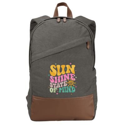 Groovy Sunshine State Of Mind Summer Break Vacation Cotton Canvas Backpack