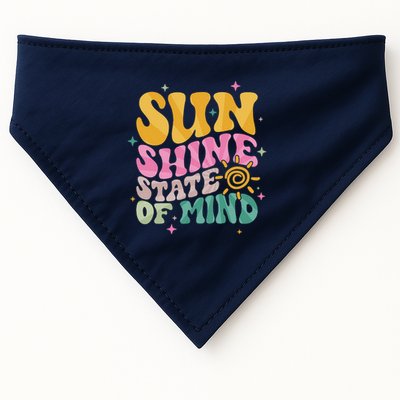 Groovy Sunshine State Of Mind Summer Break Vacation USA-Made Doggie Bandana