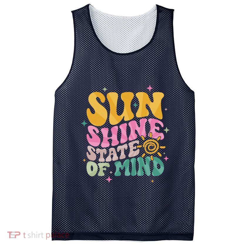 Groovy Sunshine State Of Mind Summer Break Vacation Mesh Reversible Basketball Jersey Tank