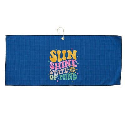 Groovy Sunshine State Of Mind Summer Break Vacation Large Microfiber Waffle Golf Towel