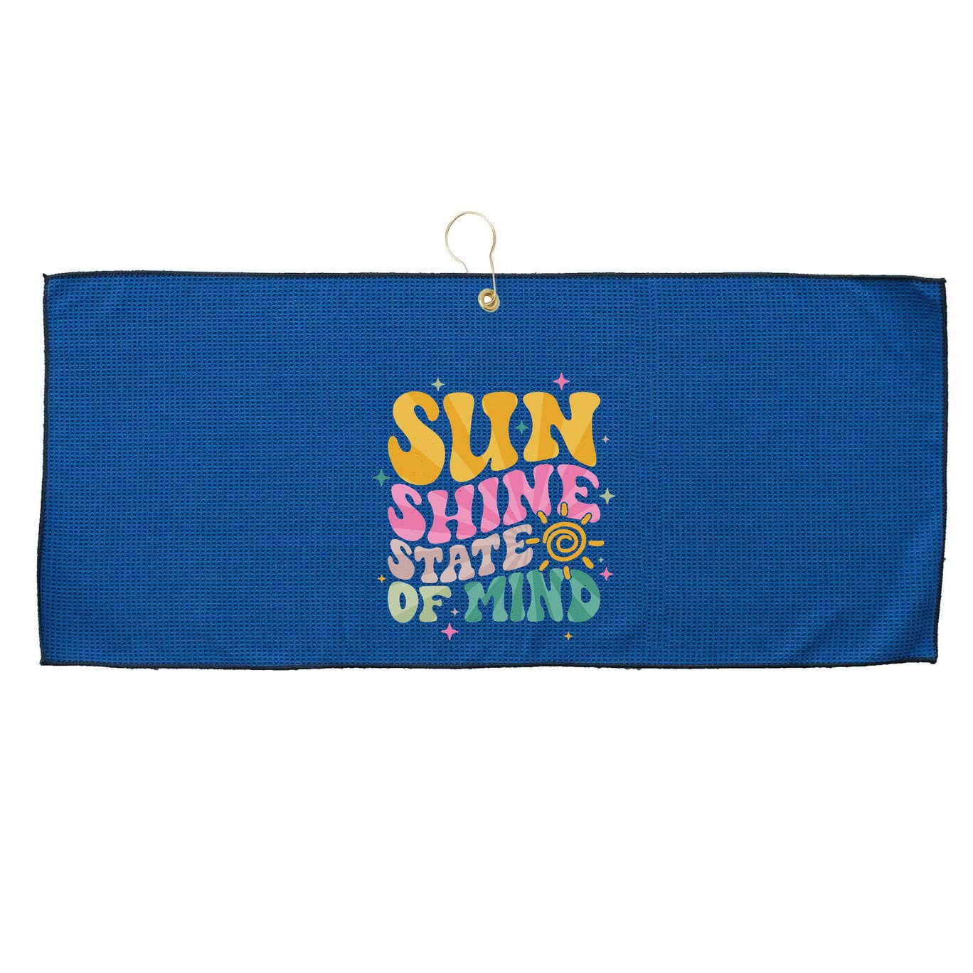 Groovy Sunshine State Of Mind Summer Break Vacation Large Microfiber Waffle Golf Towel