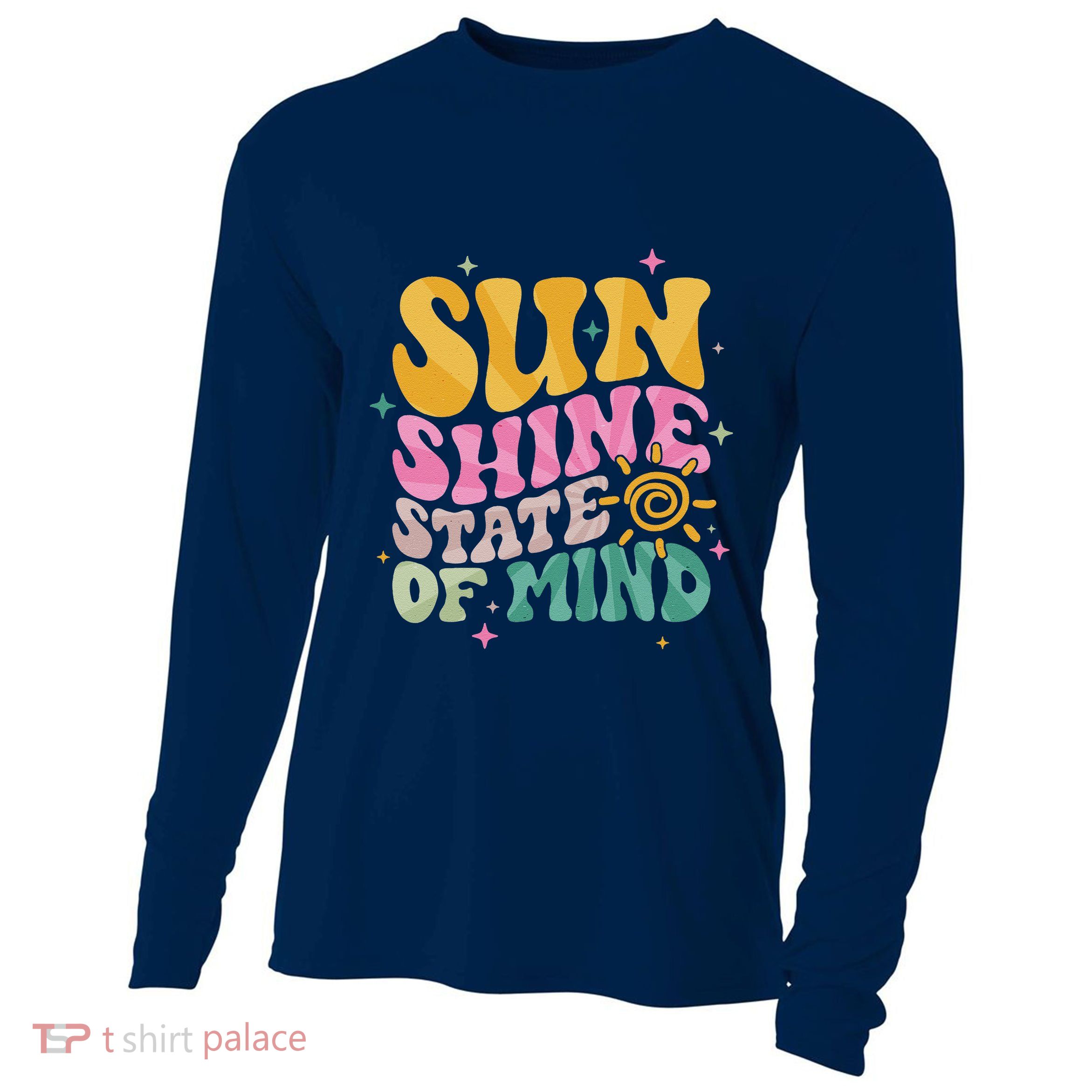 Groovy Sunshine State Of Mind Summer Break Vacation Cooling Performance Long Sleeve Crew