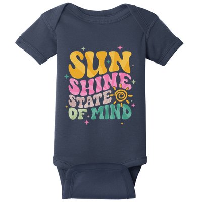 Groovy Sunshine State Of Mind Summer Break Vacation Baby Bodysuit