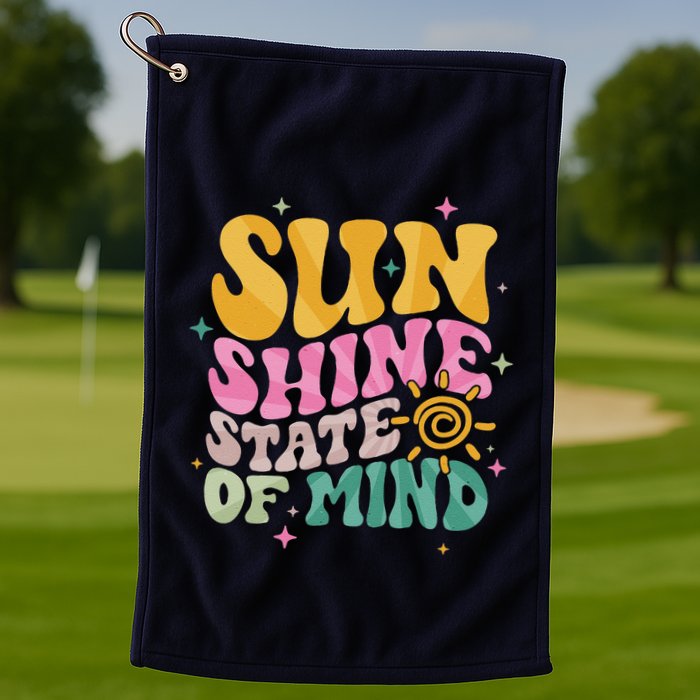 Groovy Sunshine State Of Mind Summer Break Vacation Golf Towel