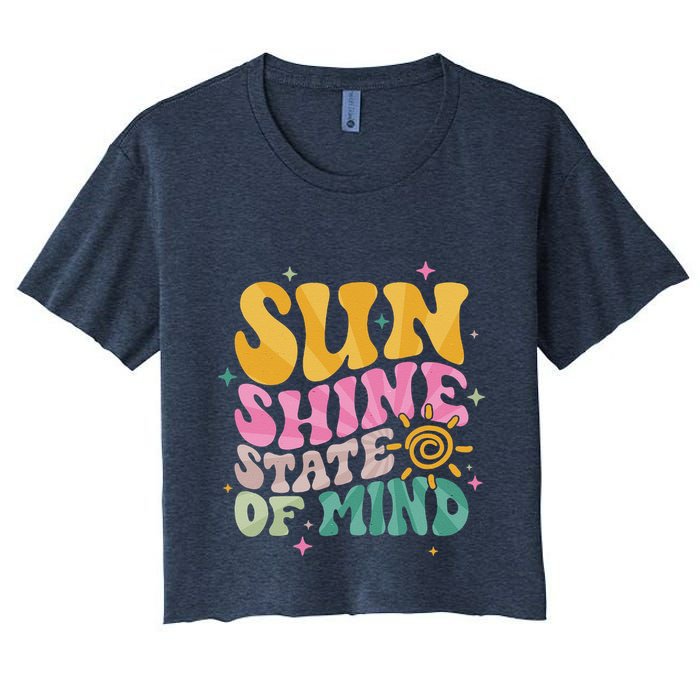 Groovy Sunshine State Of Mind Summer Break Vacation Crop Top