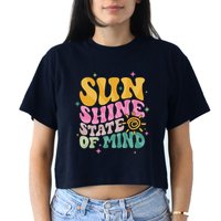 Groovy Sunshine State Of Mind Summer Break Vacation Crop Top
